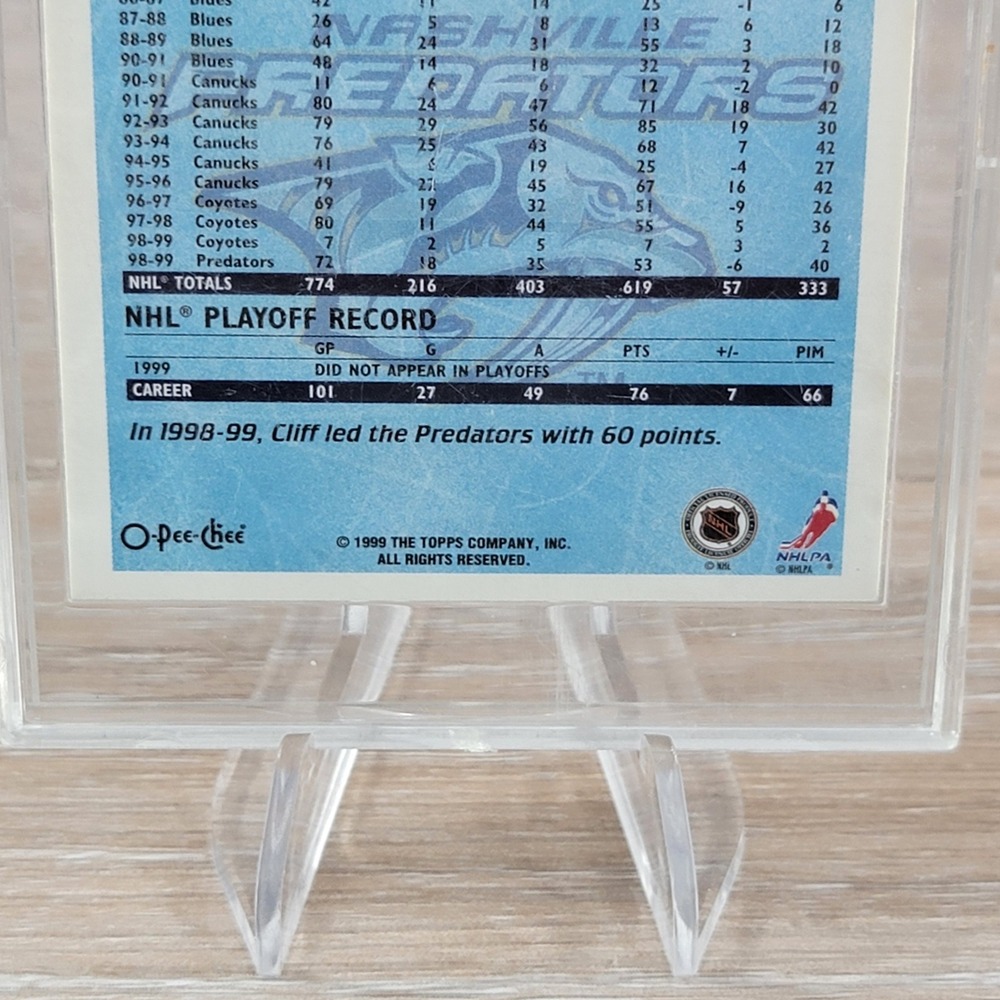 Cliff Ronning 1998 99 Nashville Predators O Pee Chee Autographed Hockey Card - Picture 6 of 6